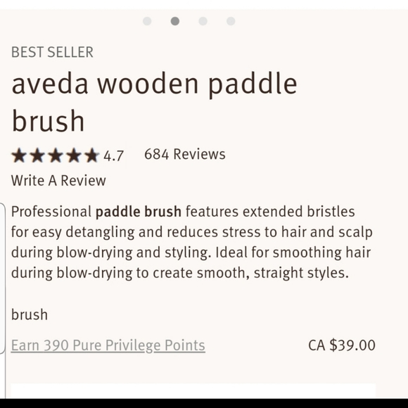 AVEDA Wooden Paddle Hair Brush - Picture 2 of 8